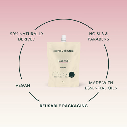 Bower Natural Hand Wash Refill - Dahlia & Vanilla 1L