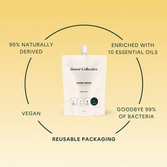 Bower Natural Hand Wash Refill - Orange Blossom & Mimosa 1L