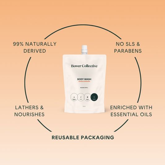 Bower Body Wash Refill - Orange & Mandarin 1L