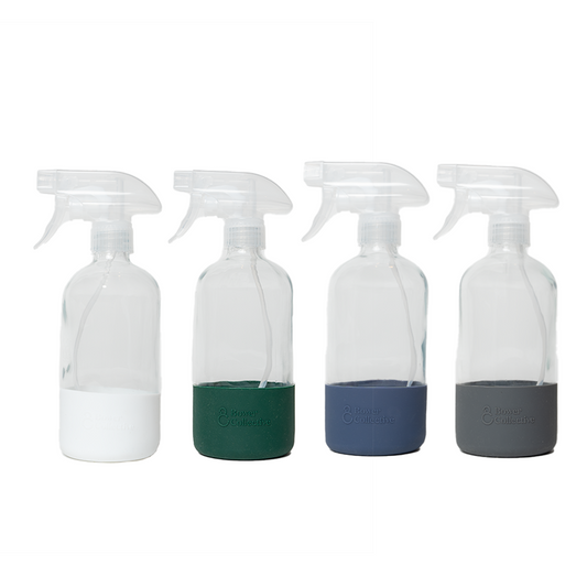 All trigger spray reusable bottles with silicone sleeve