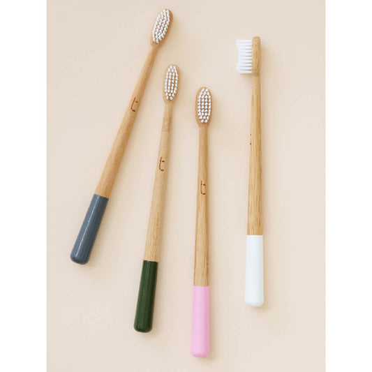 Truthbrush Bamboo Toothbrush – Soft/Medium – White/Pink/Grey/Green