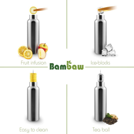 Bambaw Insulated Stainless Steel Reusable Bottle For Hot & Cold Drinks