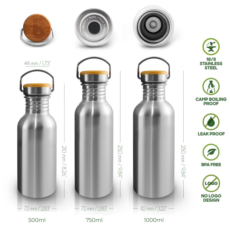 Bambaw Metal Insulated Water Bottle 16 oz