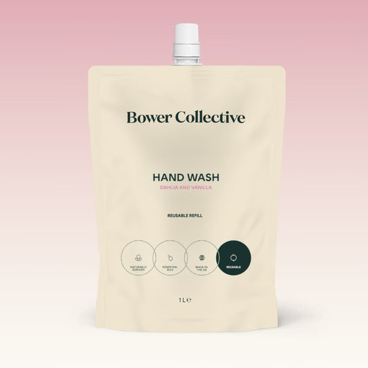 Bower Natural Hand Wash Refill - Dahlia & Vanilla 1L