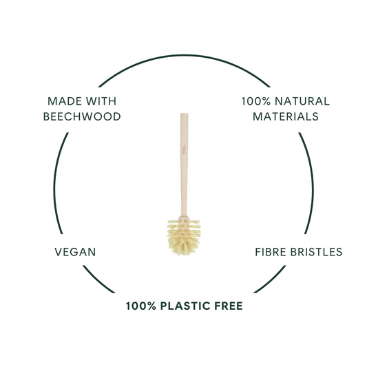 Made with beechwood, natural materials only, 100% plastic free, fibre bristles.