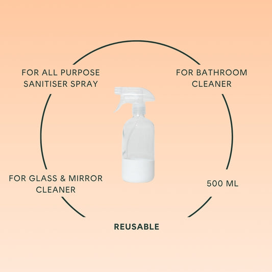 Reusable Glass Trigger Spray Dispenser with Silicone Sleeve - 500ml