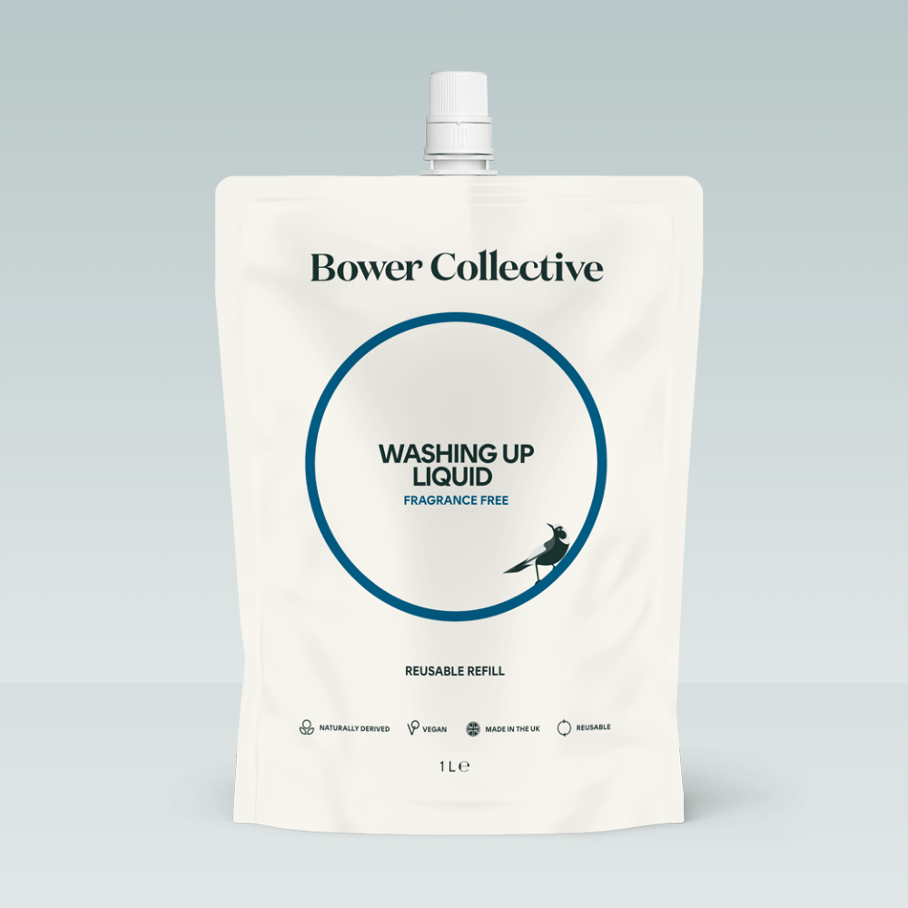 Bower Washing Up Liquid Refill - Fragrance Free 1L