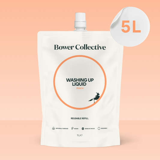 Bower Washing Up Liquid Refill – Peach - Bag in Box - 5L
