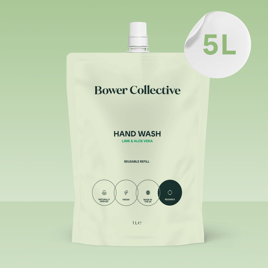 Bower natural hand wash bag in box 5L - Lime and aloe vera