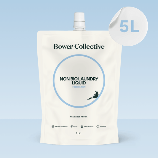 Bower Non-Bio Laundry Liquid Refill – Fresh Linen - Bag in Box - 5L
