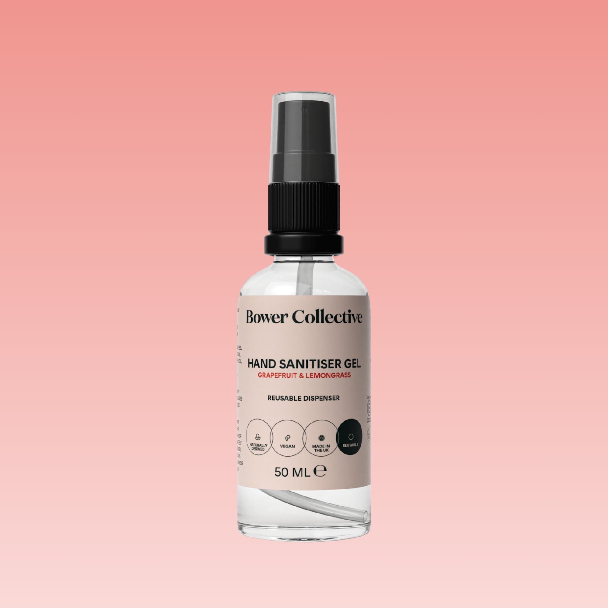 Bower Refillable Hand Sanitiser Gel Grapefruit 50ml