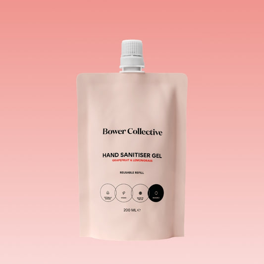 Bower Hand Sanitiser Gel, Grapefruit and Lemongrass Essential Oils Refill 200ml