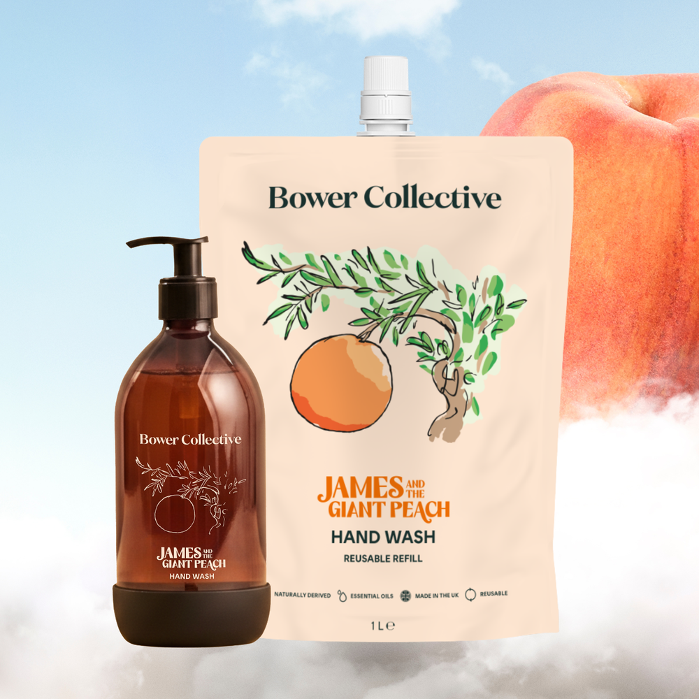 Bower Natural Hand Wash - James and the Giant Peach - Reusable Bottle (500ml) & Refill (1L)