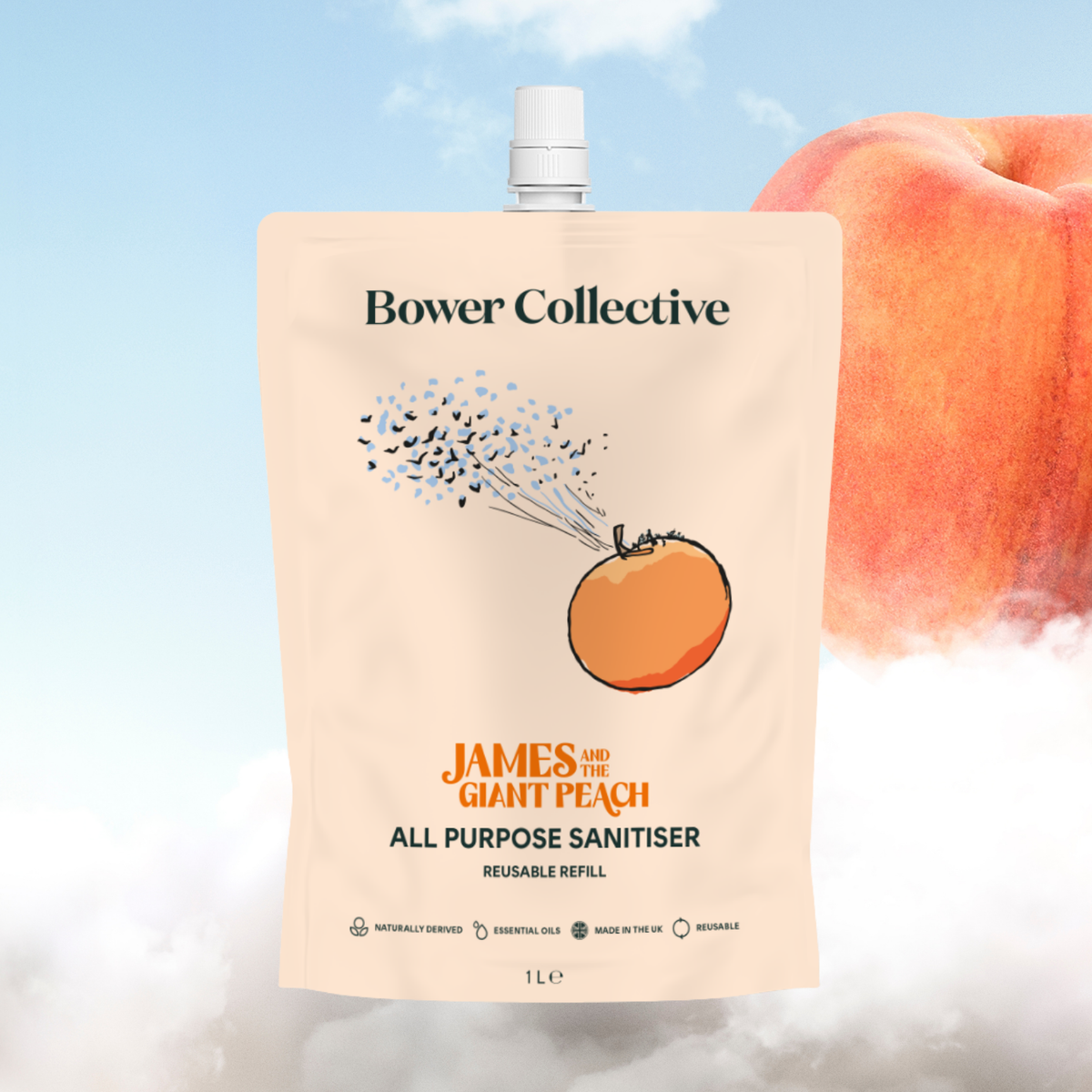 James and the Giant Peach All Purpose Sanitiser Spray 1L | Bower