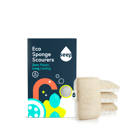 Seep Compostable & Plastic Free Sponge With Loofah Scourer - 4 Pack