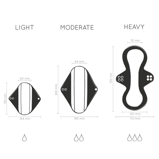 Bambaw Reusable Sanitary Pads – Light, Medium, Heavy flow