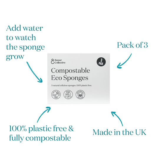 Bower Compostable Eco Sponge – 3-pack