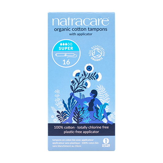 Natracare Organic Cotton Tampons with Applicator – Super – 16 pack