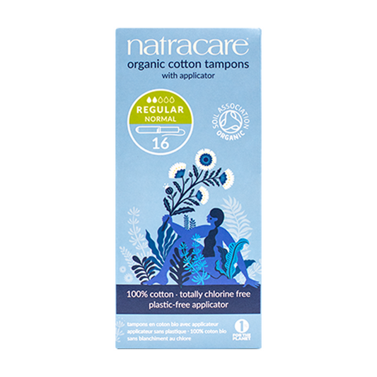 Natracare Organic Cotton Tampons with Applicator – Regular – 16 pack