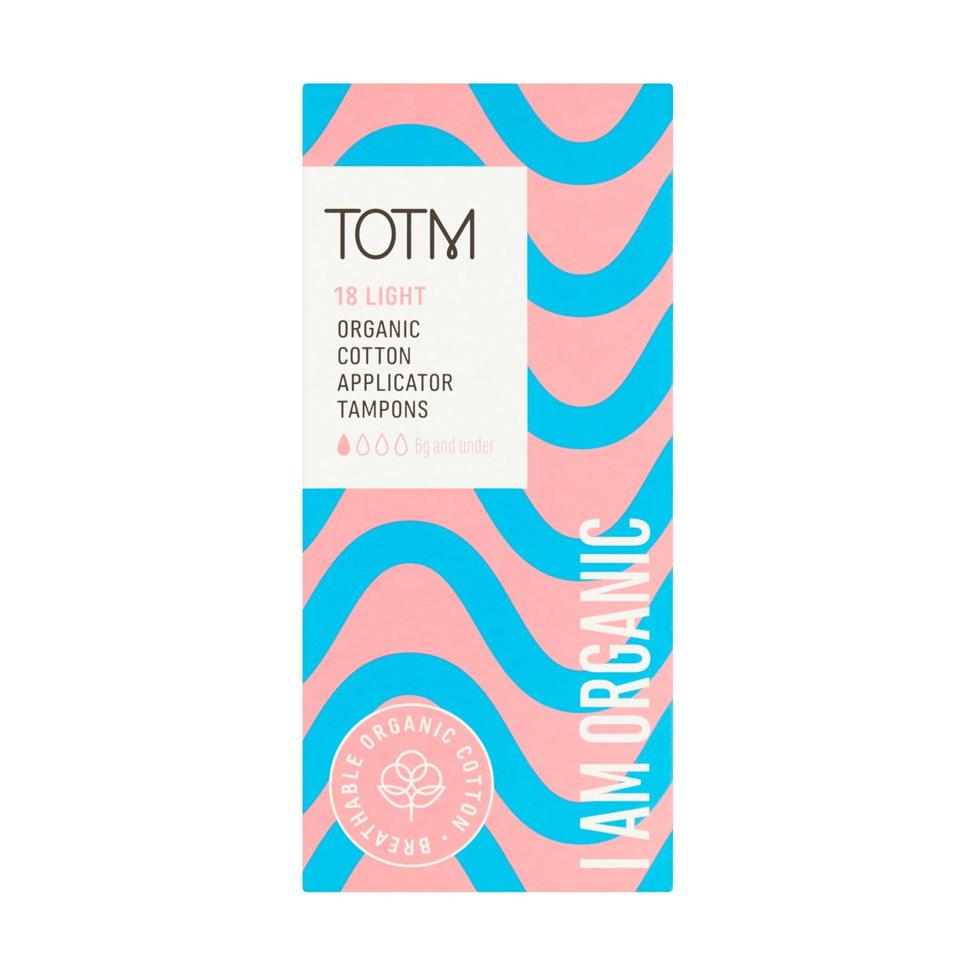 TOTM Organic Cotton Applicator Tampons – Light, Regular, Super