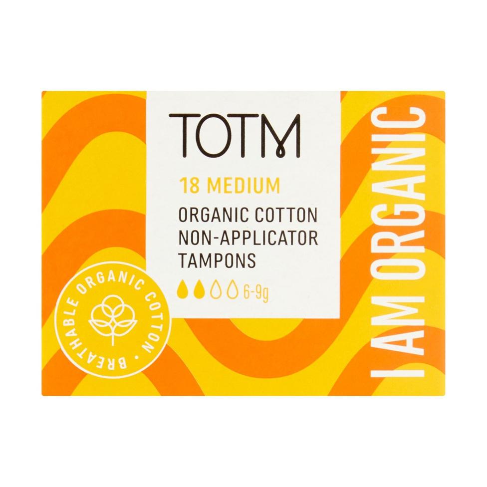 TOTM Organic Cotton Non-Applicator Tampons – Medium, Super, Super Plus