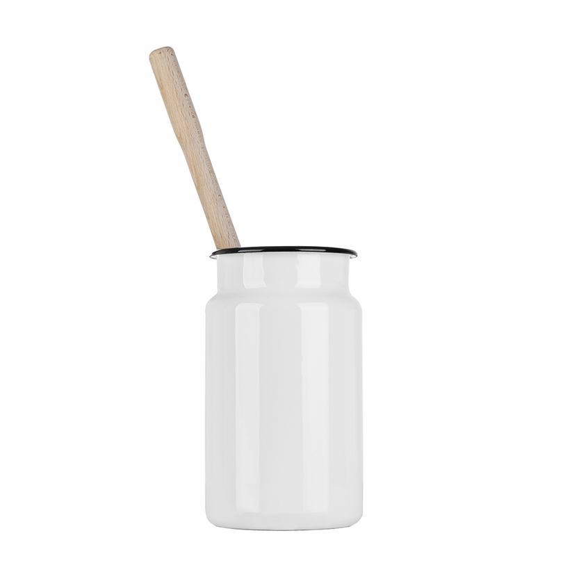 Enamel Toilet Brush Holder & PlasticFree Toilet Brush Bower Collective