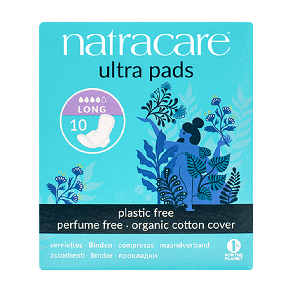 Natracare Ultra Pad with wings – Long – Medium, Heavy, Night-time – 10