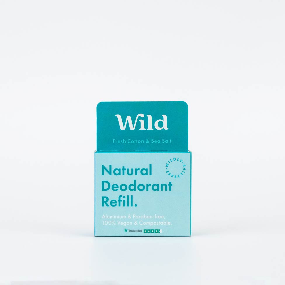 Wild - Natural Refillable Deodorant - Fresh Cotton & Sea Salt Refill Trio  Pack - Vegan & Eco-Friendly - Aluminum Free - Long Lasting Protection -  100%